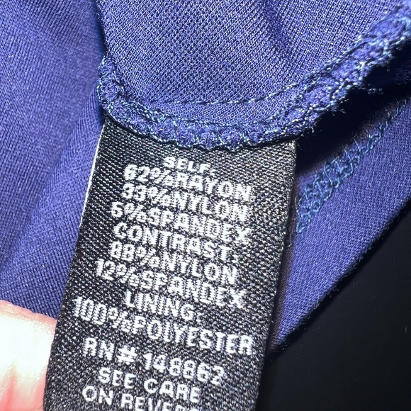 Torrid Navy V-Neck Lace Detailed Dress with Keyhole on back Size 16 EUC - Picture 5 of 6